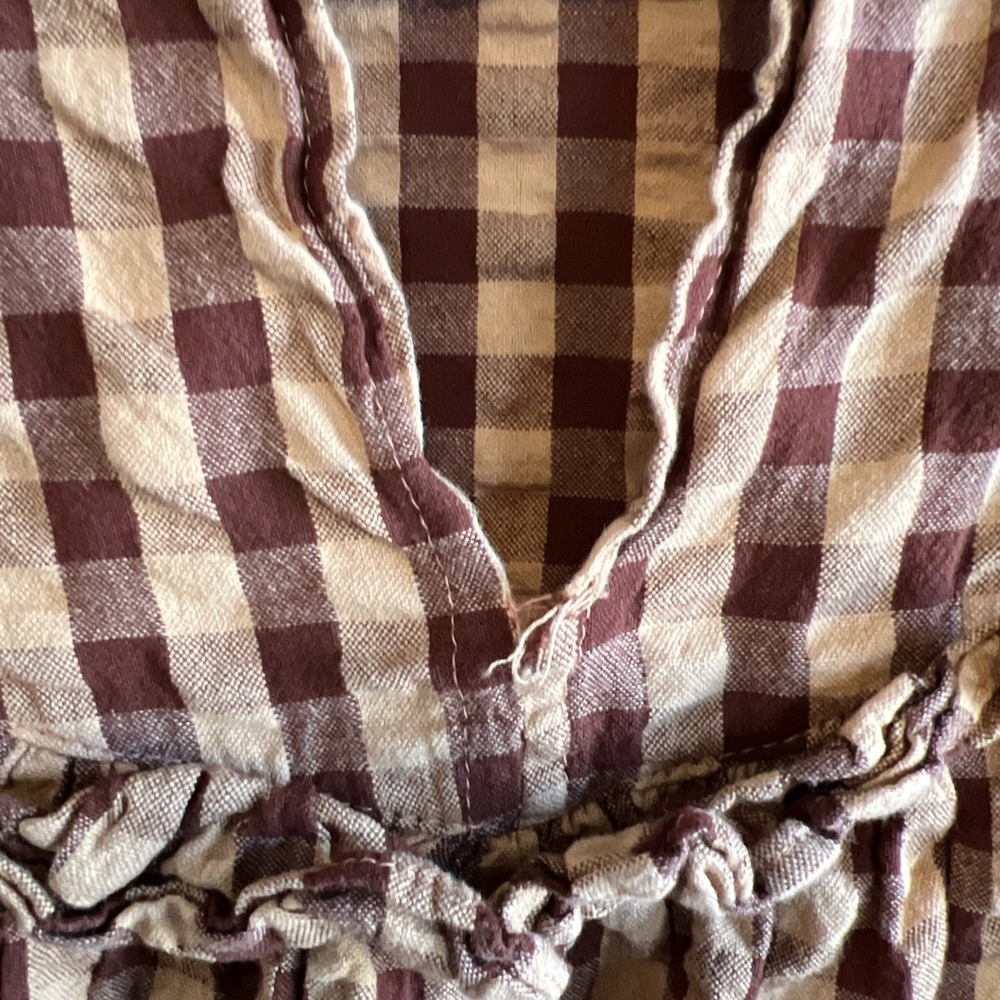 ASOS Dress Women Size 4 Checkered ruffle‎ prairie girl farm cottage core - Picture 7 of 10